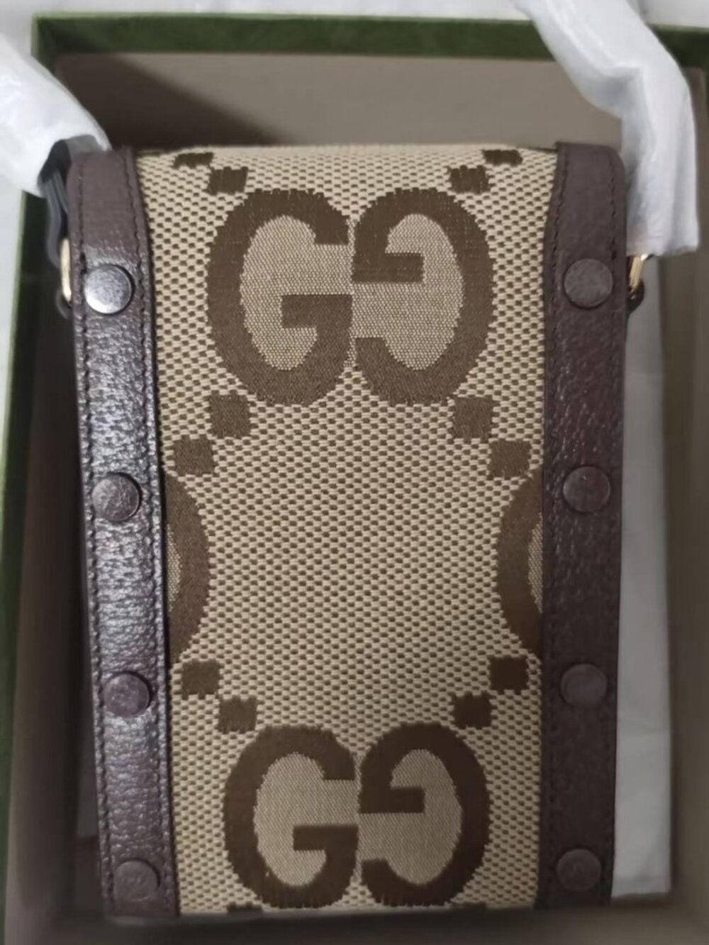 Gucci Horsebit 1955 Jumbo GG Mini Phone Crossbody Bag - Picture 2 of 2